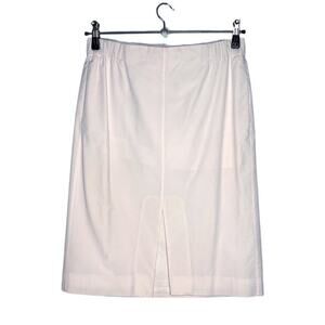 COS Poplin Cotton Pencil Skirt Front Split White Size 8